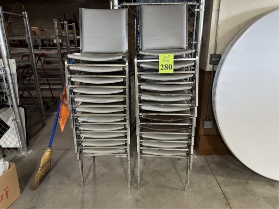 METAL FRAME STACKING CHAIRS