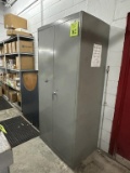 2-DOOR METAL STORAGE CABINET WITH CONTENTS