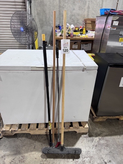 LOT CONSISTING OF BROOM, PAINT STICK