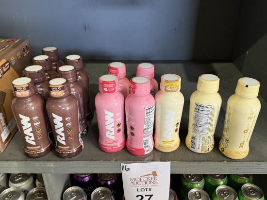 LOT CONSISTING OF (16) ASSORTED RAW PROTEIN SHAKES