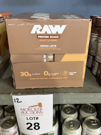 CASE OF (12) RAW PROTEIN SHAKES MOCHA LATTE