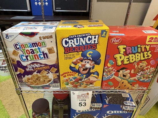 Boxes Of Assorted Brand Cereals