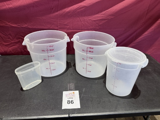 LOT CONSISTING OF (2) 18 QT. PLASTIC CONTAINERS