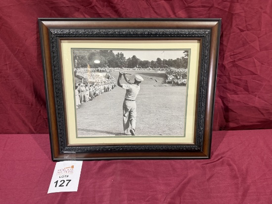 FRAMED PRINT OF GOLFER 26" X 22"
