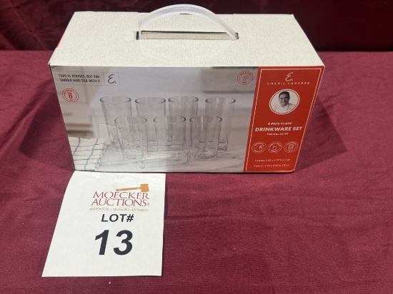 Emeril Lagassee 8 Pc Glass Drinkware Set (New)