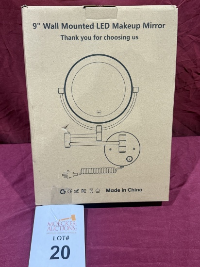 Gospire 9" Wall Mounted Led Makeup Mirror (New)