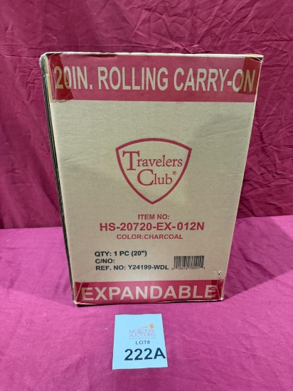 TRAVELER'S CLUB 20" ROLLING LUGGAGE CARRY-ON (NEW)