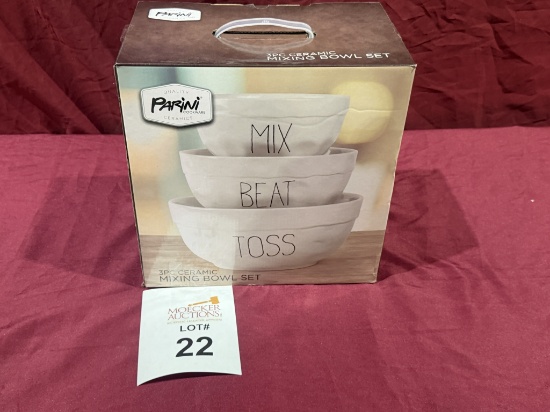 Parini Cookware 3 Pc Ceramic Mixing Bowl Set (New)