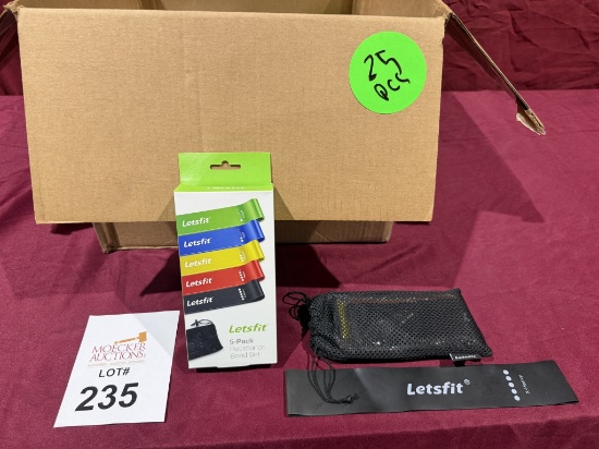 LOT CONSISTING OF (25) LETSFIT 5-PACK RESISTANCE BAND SET