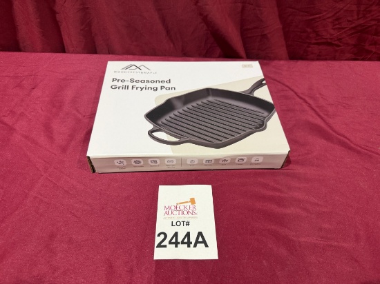 WOODCREST&MAPLE PRE-SEASONED GRILL FRYING PAN (NEW)