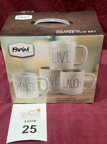 Parini Cookware 4 Pc Ceramic Coffee Mug Set (New)