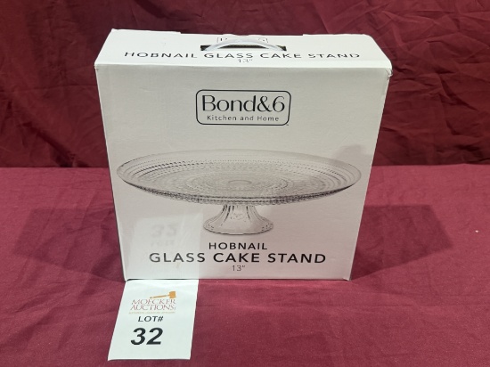 Bond&6 Hobnail 13" Glass Cake Stand (New)