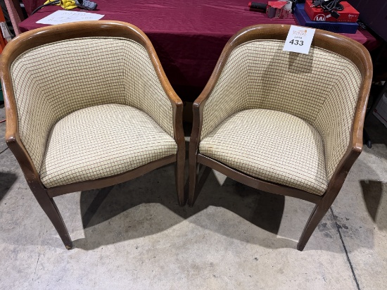 VINTAGE STYLE BARREL-BACK ACCENT CHAIRS