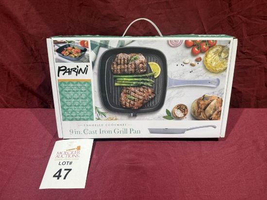 Parini Cookware 9" Cast Iron Grill Pan (New)