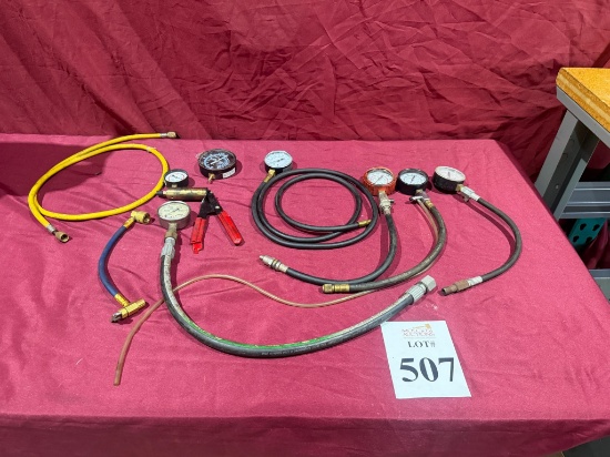 LOT CONSISTING OF ASSORTED GAUGES & HOSES