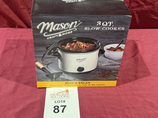 MASON CRAFT & MORE 3 QT SLOW COOKER (NEW)