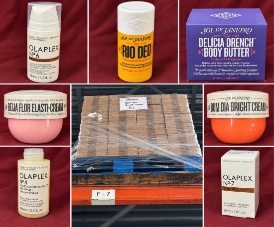 Bulk Lot Consisting Of (18,760 +/-) Of Olaplex And Sol De Janeiro Products