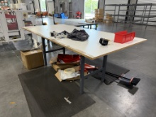 8' X 4' WOOD TABLE TOP WITH METAL FRAME