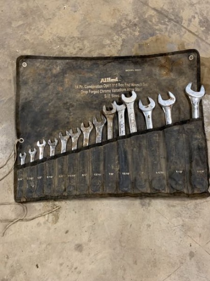 14pc combination box end standard wrench set