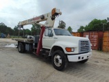 S/A CRANE TRUCK, CUMMINS DIESEL, 6SP, 18' FLATBED WITH TEREX STINGER 2800 S