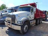 Granite Tri-Axle Dump Truck, 15' steel body w/roll tarp, Mack MP7 diesel en