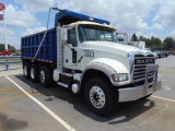 Granite Tri-Axle Dump Truck, 15' steel body w/ roll tarp, Mack MP7 diesel e