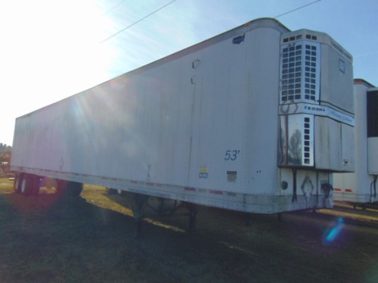 2001 WABASH VIN:1JJV532W81L760162 53' reefer trailer, T/A, Thermo King refr