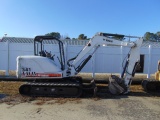 2004 Bobcat 341 mini excavator, open canopy, 16'' rubber tracks, 76'' push