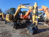 CAT 307E 2 mini excavator, closed A/C cab, 18'' steel tracks with rubber pa