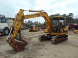 CAT E70B excavator closed cab, steel tracks w/ rubber pads, 28'' digging bu