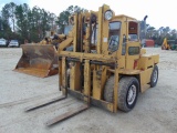 Clark rough terrain forklift, closed cab, 2 stage mask