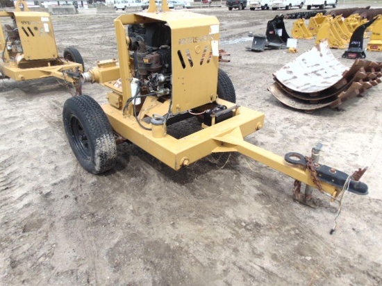 Myers-Seth JE1710 4'' water pump on top single axle, Kubota EL300-E single cylinder diesel engine