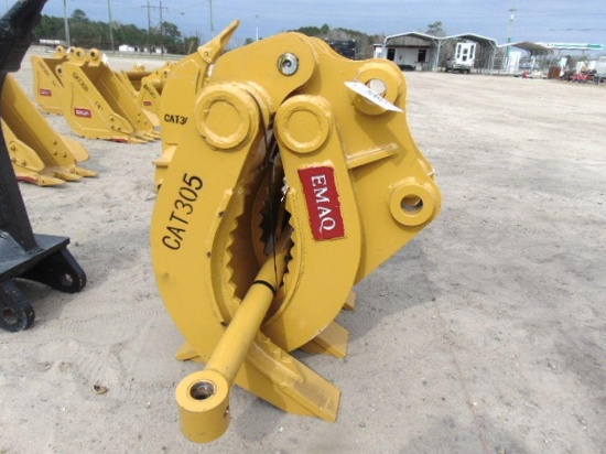 New Teran Manual Grapple 25'' for CAT 305 with Jagged Teeth, Rod Assy & Bracket-45MM Pins