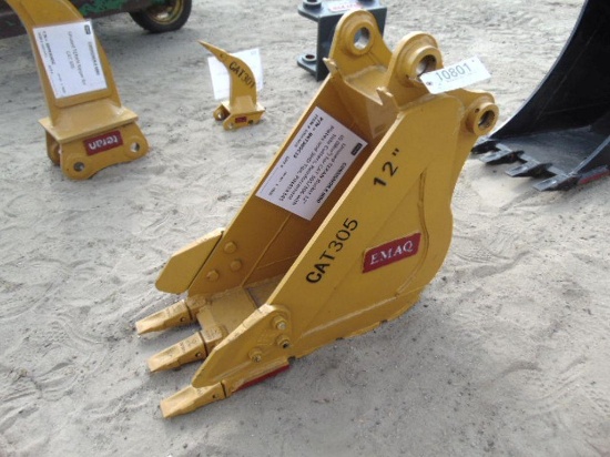 New Teran 12'' Bucket fo CAT305/306 with side cutters, reinforcement plates and 3HD Tips,PIN45x345