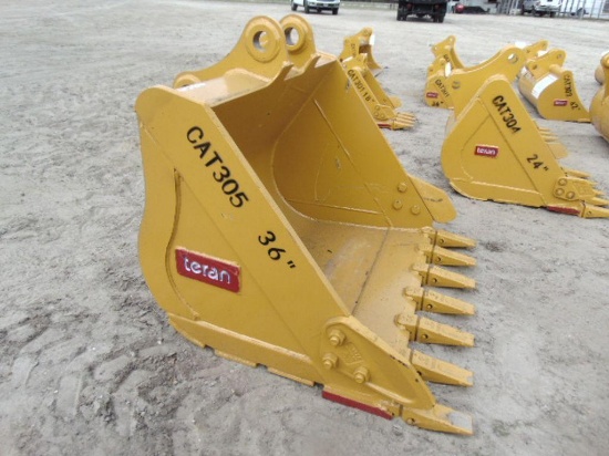 New Teran 36'' Bucket for CAT 305/306 with side cutters, reinforcement plates and 7HD Tips,