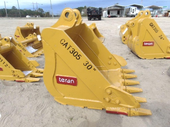New Teran 30'' Bucket for CAT 305/306 with side cutters, reinforcement plates and 6HD Tips,
