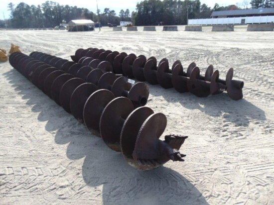 24'' screw in auger bridge pilings 80', 2 5' cutting heads