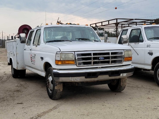 1997 FORD F350 XL S/A Utility Truck, A/T, 7.3L V8 Diesel Engine, Crew Cab 4door, 2wd, Spring Susp.,