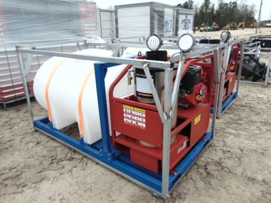 Blue Viper Hot/Cold 4,000 pressure washer with 300 gallon plytank skid mount