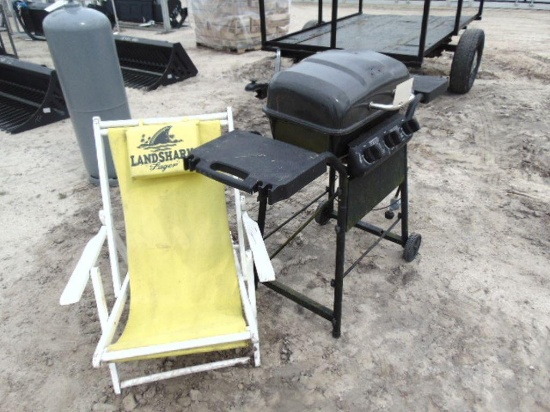 gas grill/ beach chair