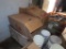 Wooden Storage Box w/ Wood Pieces