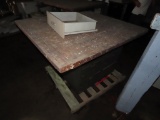Metal w/ Wooden Top Table w/ Vises