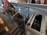 Wood Sawhorses, Metal Cabinet