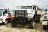 1990 FORD F900 VIN:1FDYL90A8LVA32088 T/A Flat Bed Truck, 6x6 Driven Ford, 7