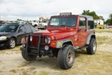 JEEP WRANGLER VIN:1J4FY19S2XP416561 4x4 Hardtop, 4.0L Engine, A/T, Cloth In