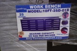 25 Drawer 10ft Work Bench Toolbox (New)