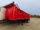 R & S T/A end dump trailer, metal frame trailer, roll tarp, S/N:1R8D28208