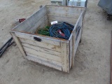 wood box with electric cords