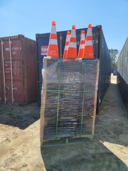 Pallet of 250 PVC Safety Traffic Cones (New)