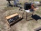 Antique miter saw/vise, table & wood box